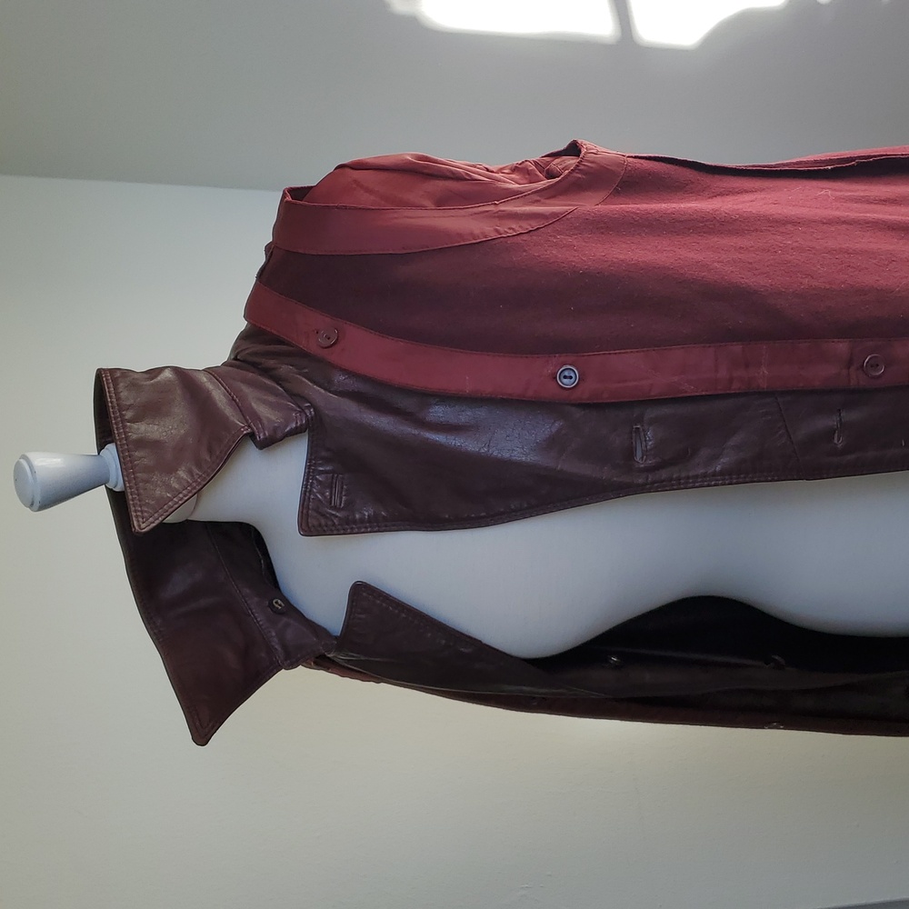 Etienne Aigner Vintage Leather Trench Coat In Burgandy/Oxblood [modern] Sz 8 - Picture 3 of 12